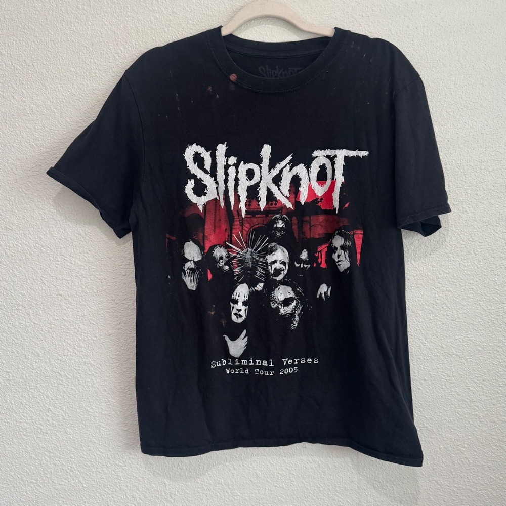 Slipknot Subliminal Verses World Tour 2005‎ Black Graphic T Shirt Size L Grunge